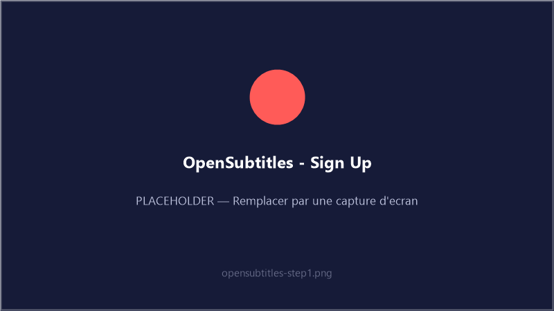 Page d'inscription OpenSubtitles